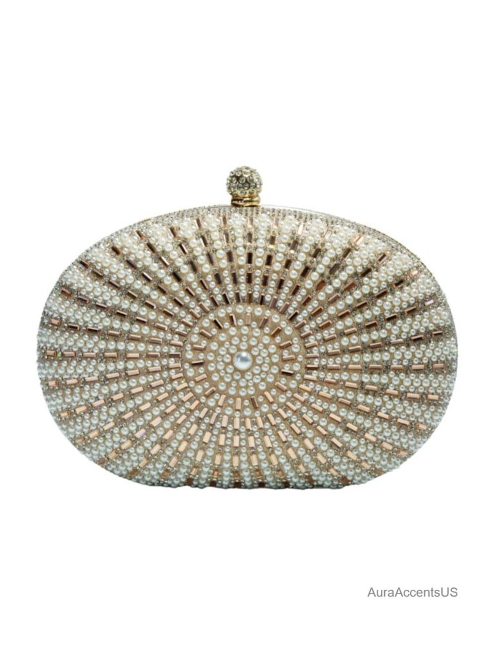 Pearl Rhinestone Clutch Evening Bag Sparkly Handbag